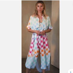 Jens Pirate Booty Ocean Front Dress Colorful Rainbow Check XL XXL